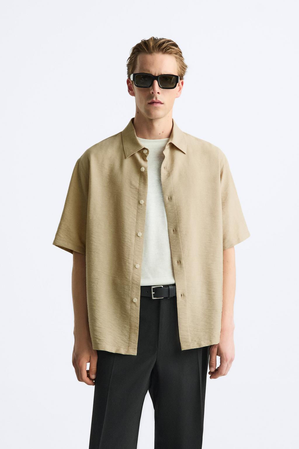 DOKULU VISKOZ KARISIMLI GOMLEK - Zara фото 3