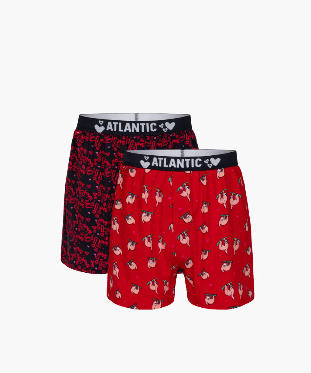 ATLANTIC 2GMB-003 Трусы боксеры Valentines - набор 2 шт.  фото 2