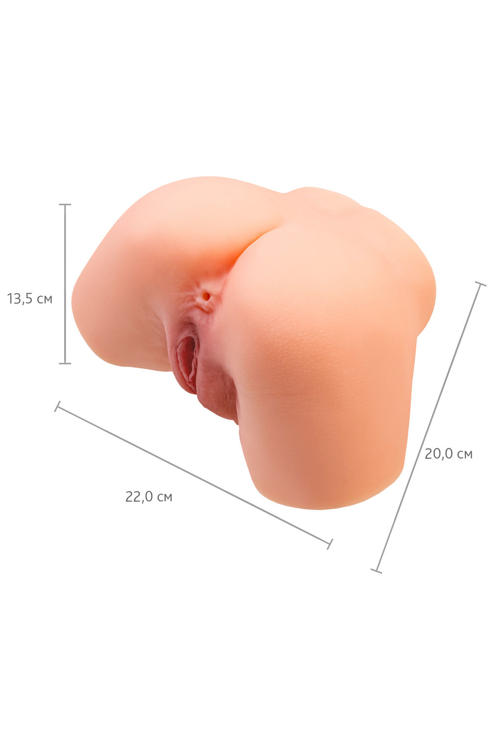 Мастурбатор реалистичный в форме полуторса, с 2 любовными входами ТPE, телесный, 3,7кг (в белой коро