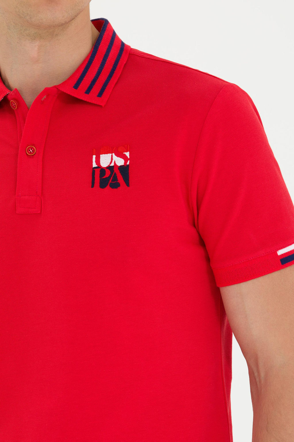 Мужская красная футболка с воротником-поло - U.s. polo assn фото 8