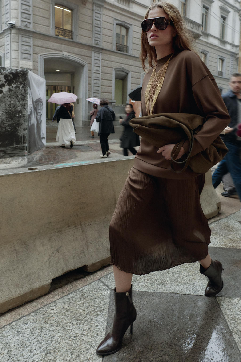 COMBINED SATIN DRESS - Zara фото 3