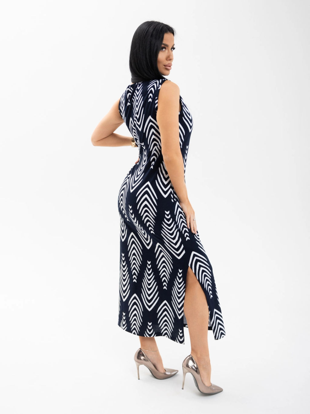 Сарафан женский, цвет синий белый