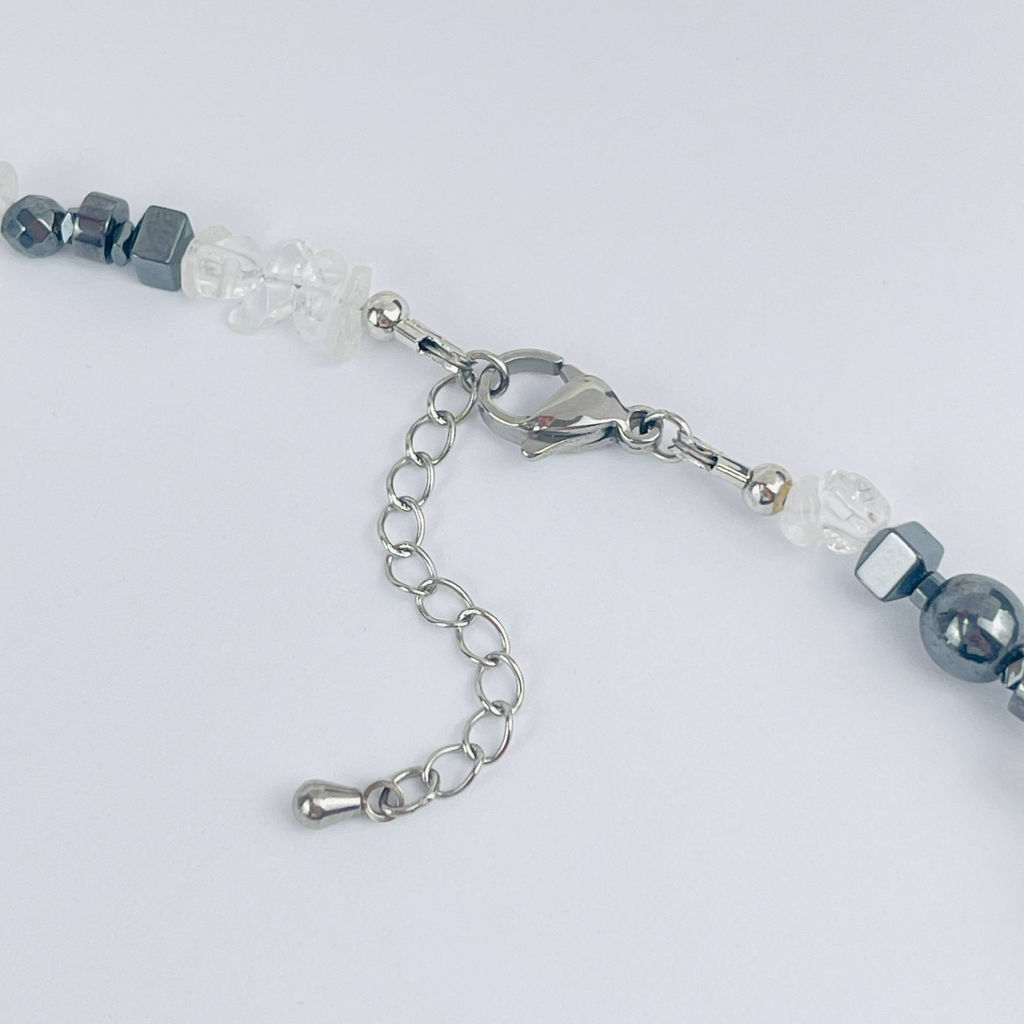 Колье из Горного Хрусталя и Гематита - Радуга самоцветов фото 3