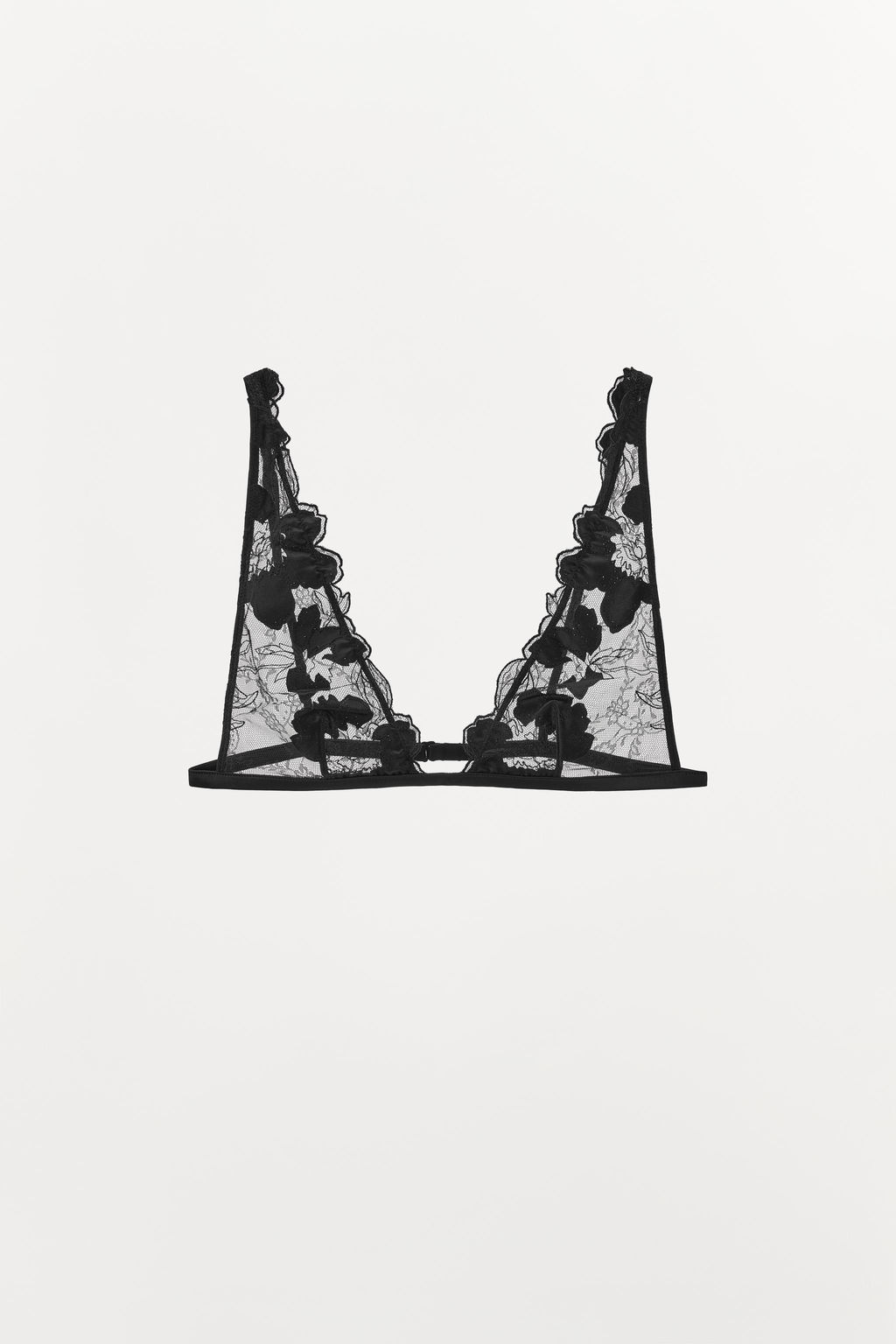 FLORAL LACE TRIANGLE BRALETTE - Zara фото 4