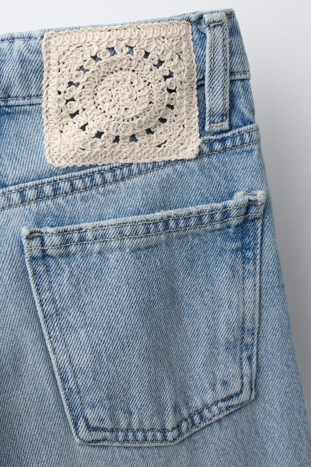 JEANS WIDE LEG CROCHET / Azul - Zara фото 4