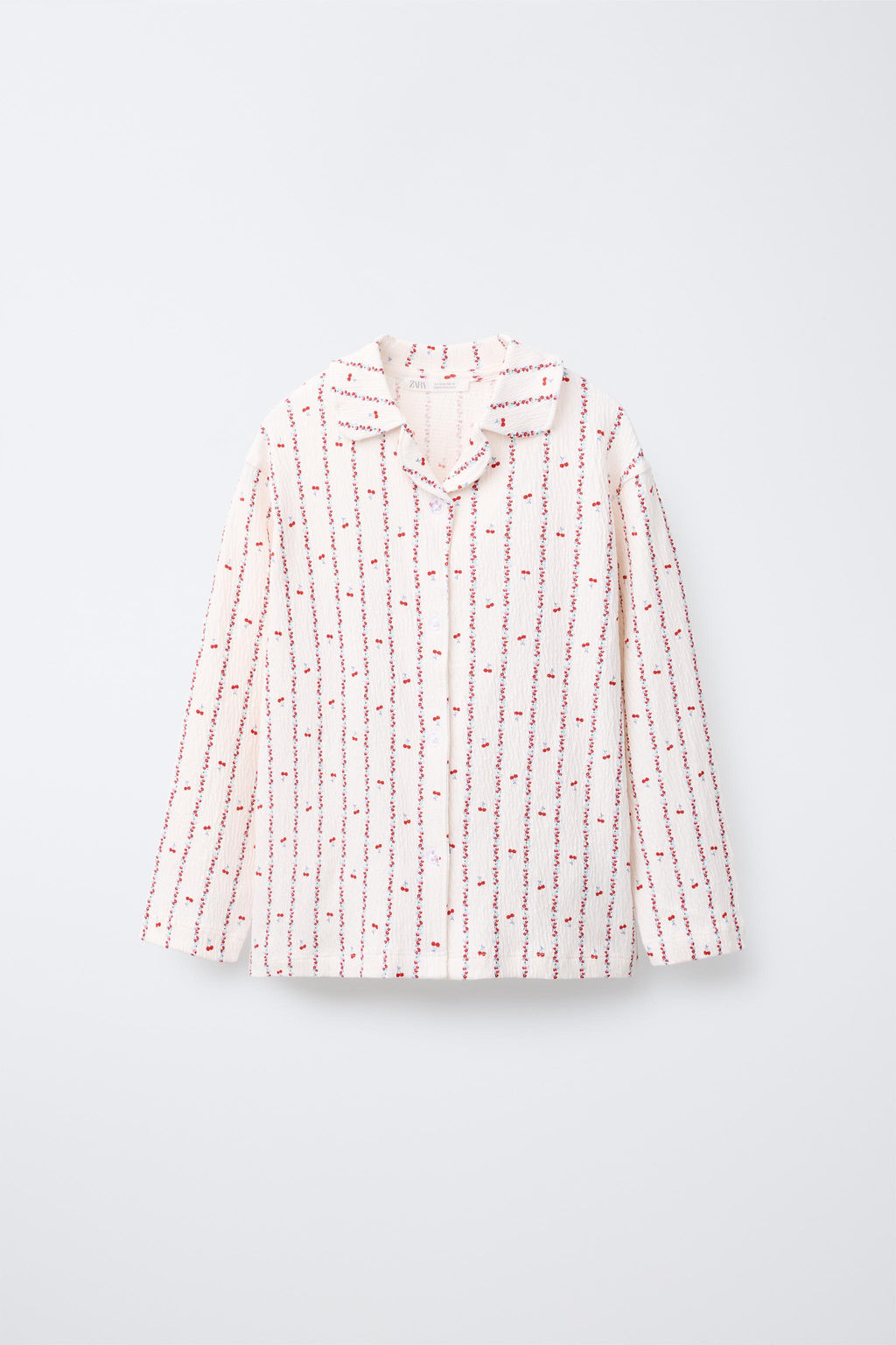 6-14 YEARS/ CHERRY AND FLOWER PRINT SHIRT AND TROUSERS PYJAMAS - Zara фото 2