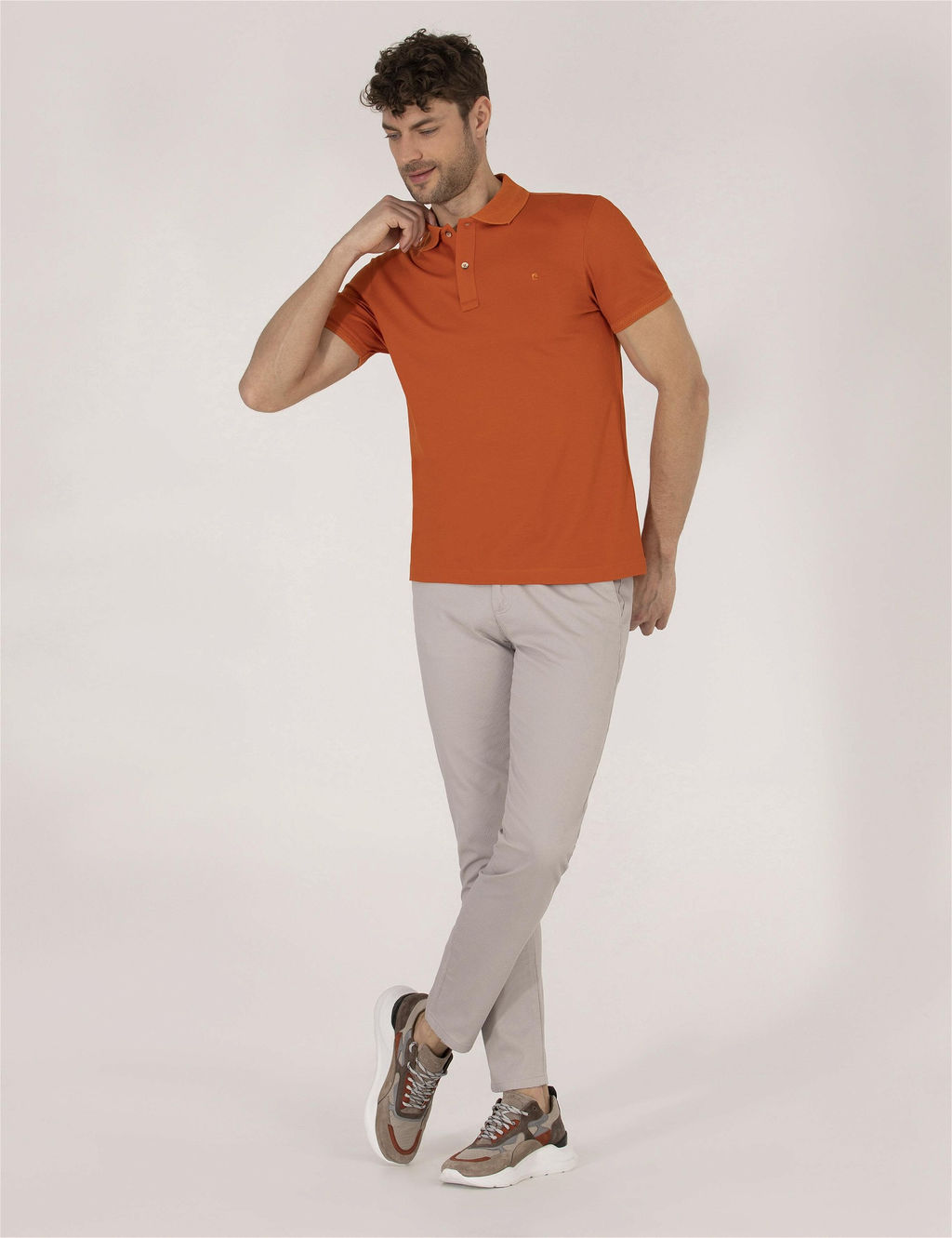 Kahverengi Regular Fit Polo Yaka Merserize Ti__rt - Pierre cardin фото 4