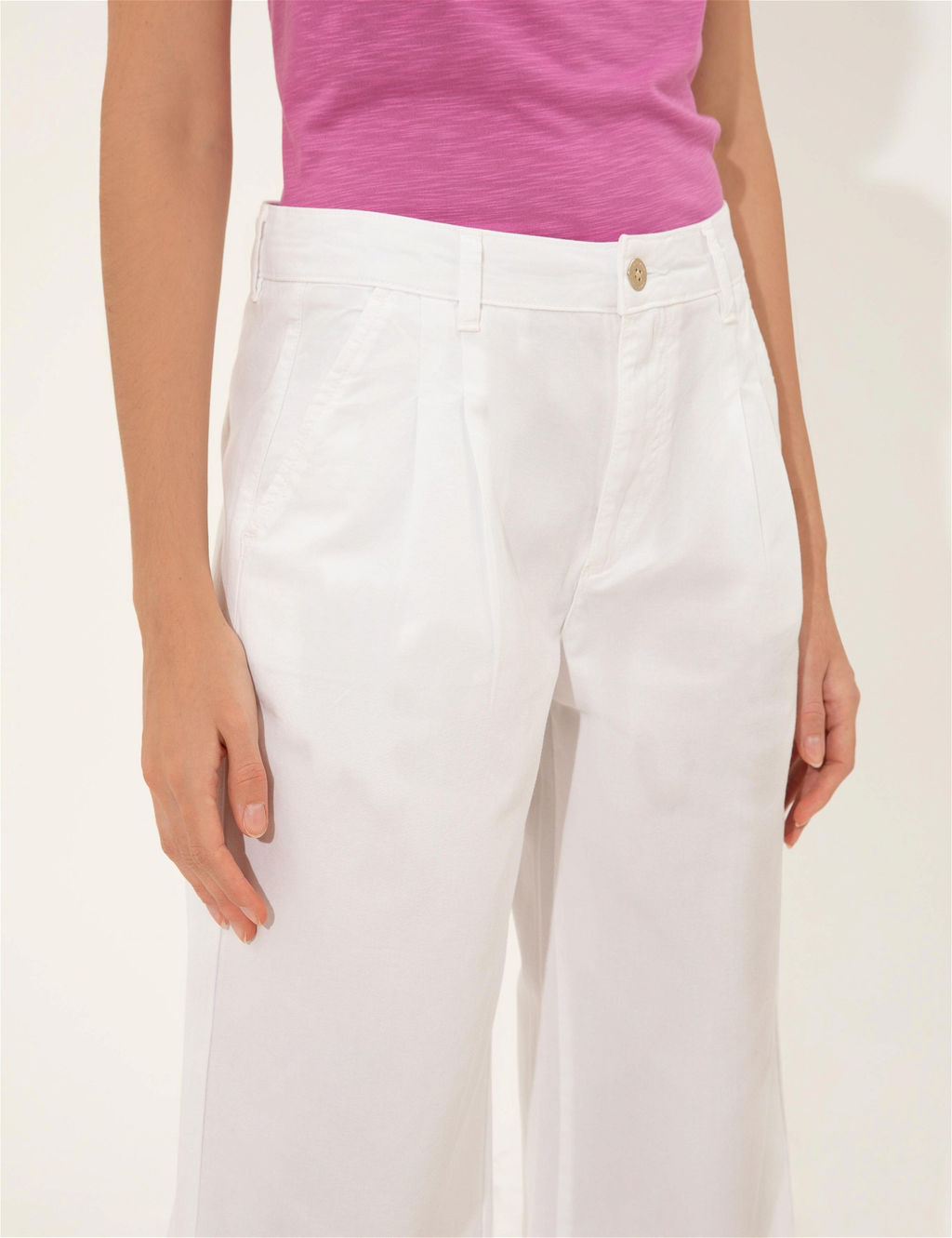 Beyaz Flare Cropped Pantolon - Pierre cardin фото 5