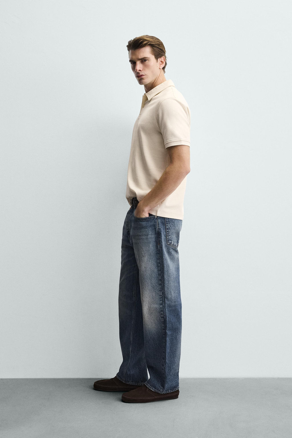 REGULAR FIT TEXTURED POLO SHIRT - Zara фото 12