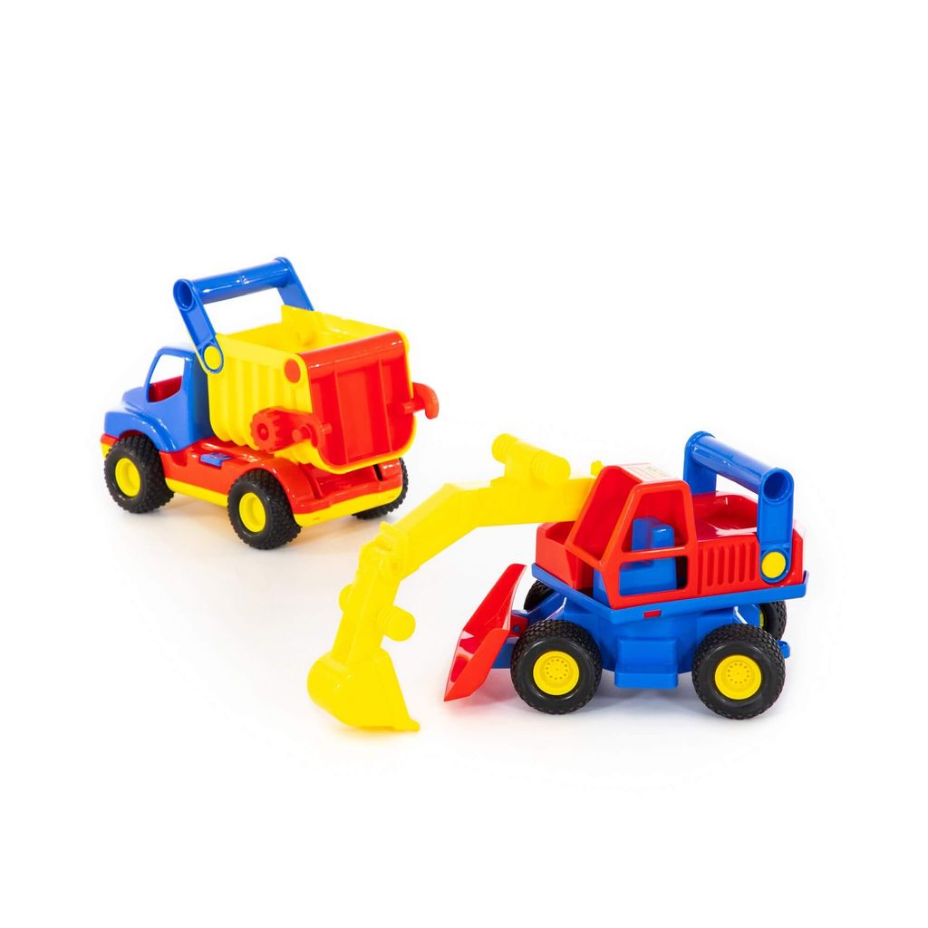 КонсТрак, автомобиль-самосвал + КонсТрак, экскаватор колёсный (в сеточке) - Полесье фото 7