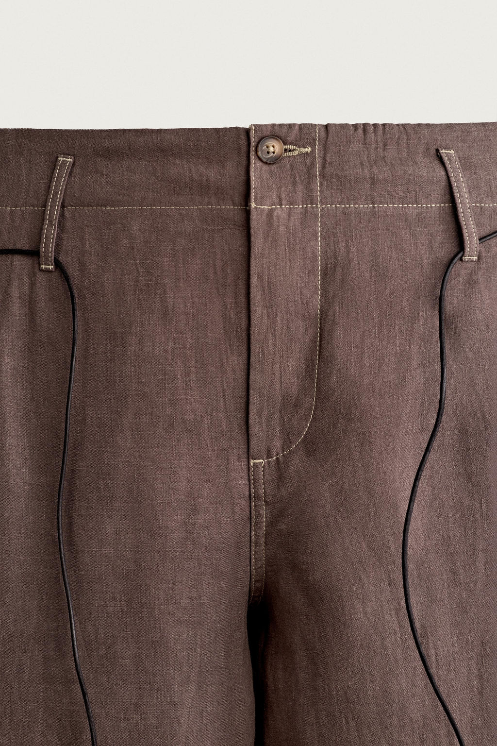PANTAL?N RELAXED FIT 100% LINO / Marr?n - Zara фото 8
