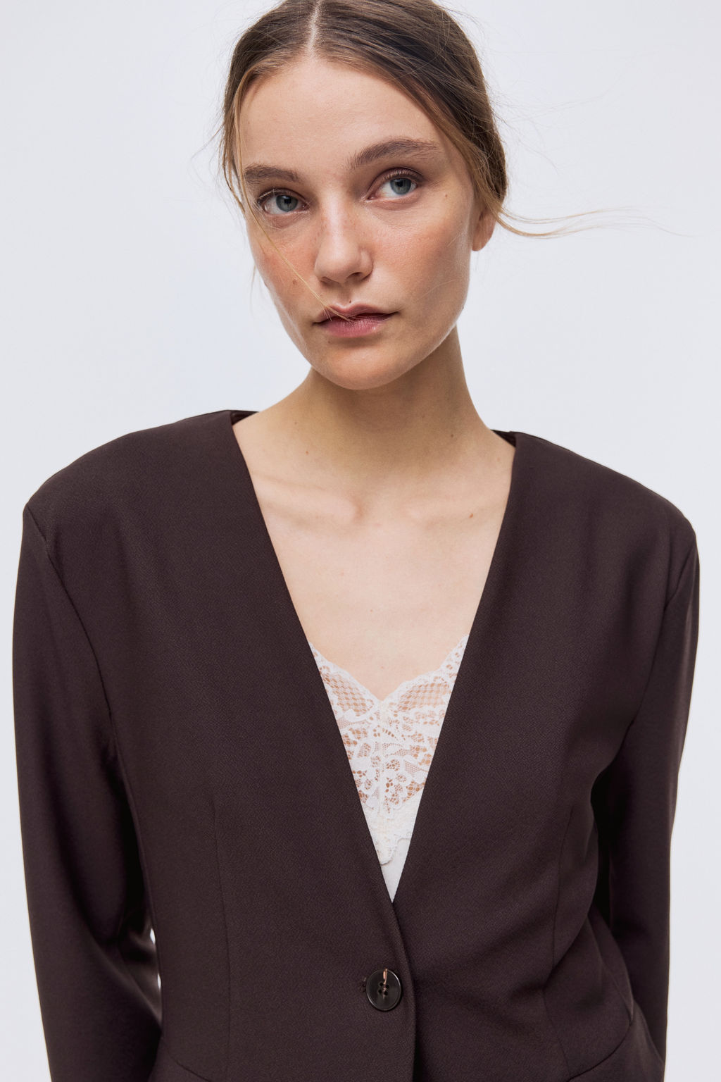 Blazer de punto sin cuello - H&m фото 7