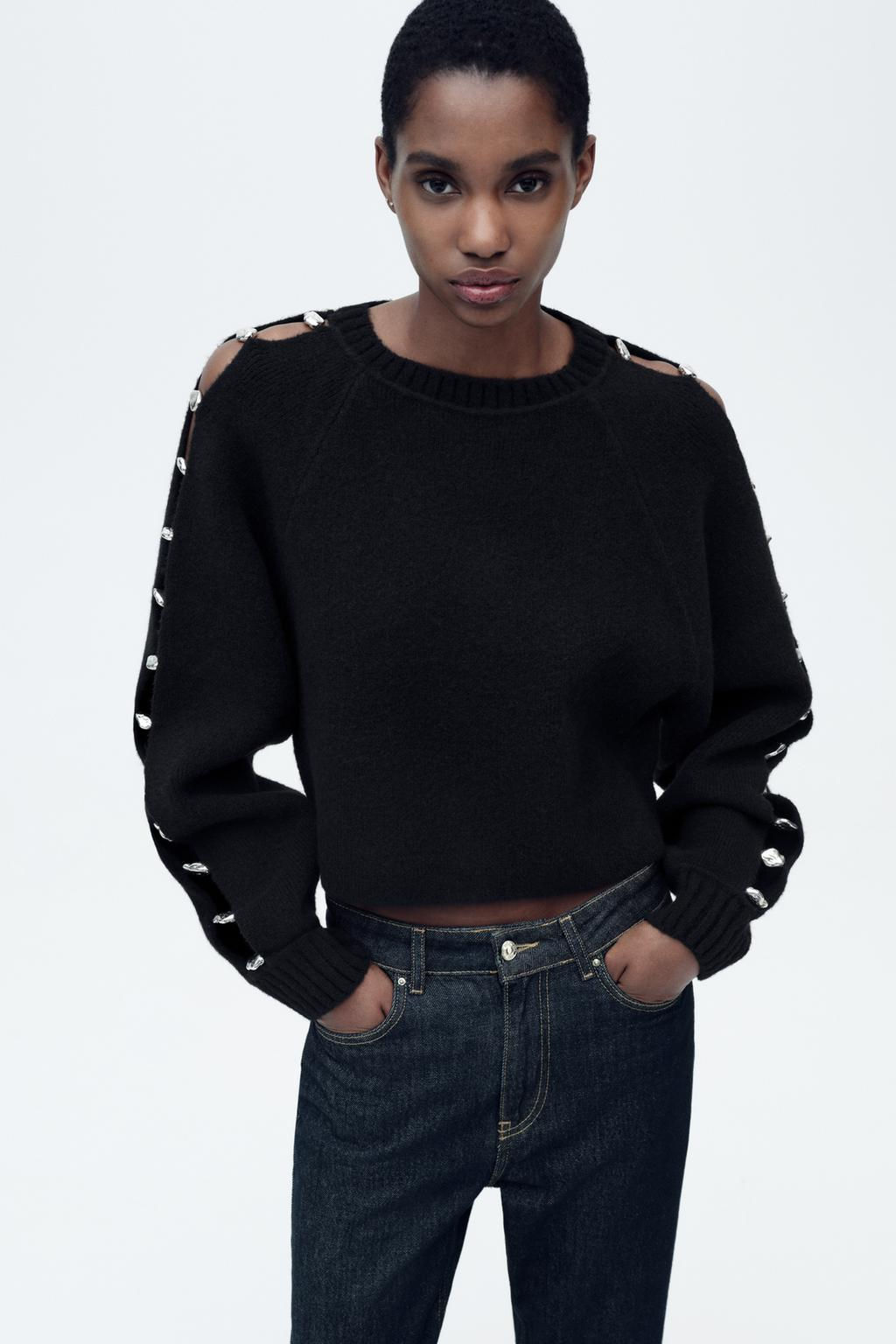 KNITTED SWEATER WITH BALL DETAIL - Zara фото 5