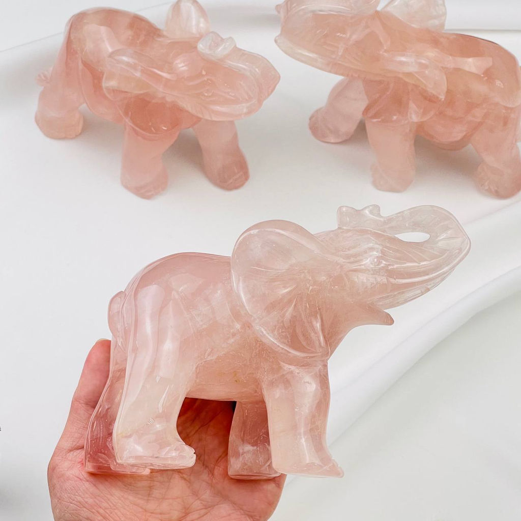 Статуэтка Слон из Розового кварца