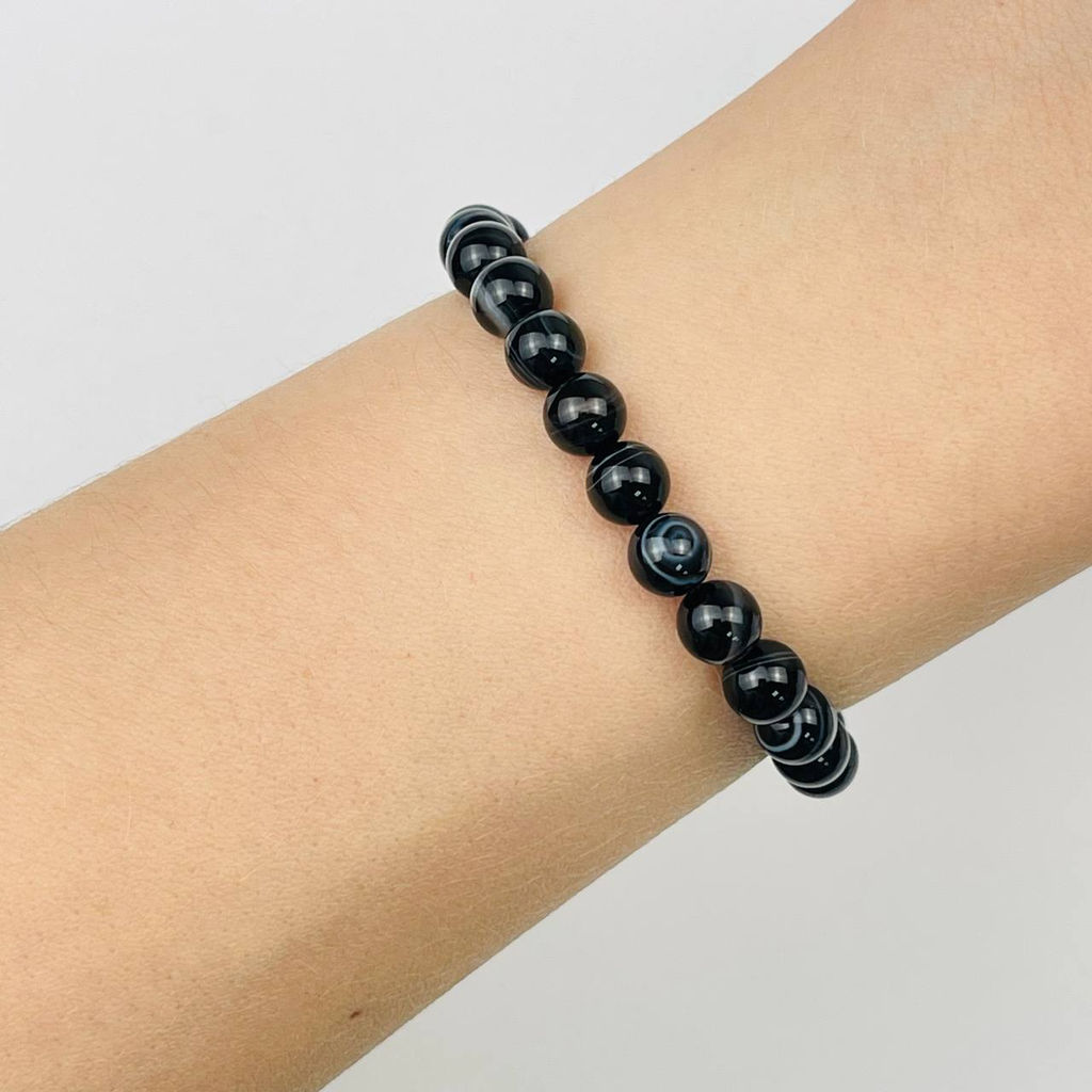 Браслет из полосатого Агата 18 см