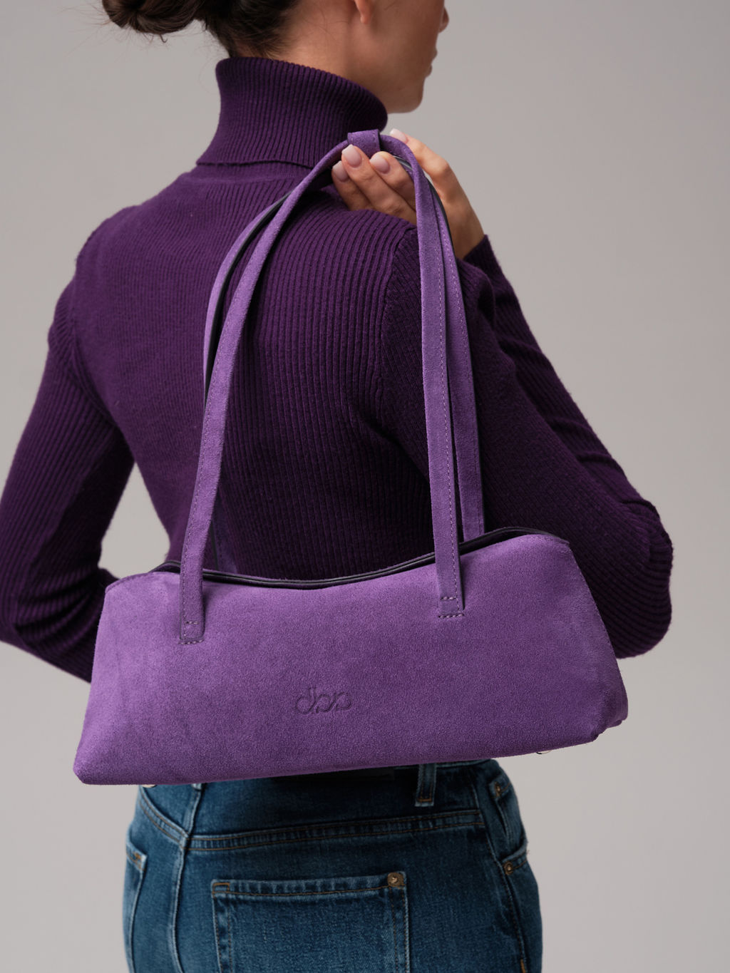 Замшевая сумка Raduy DBR 31127 фиолетовая гуашь  фото 2