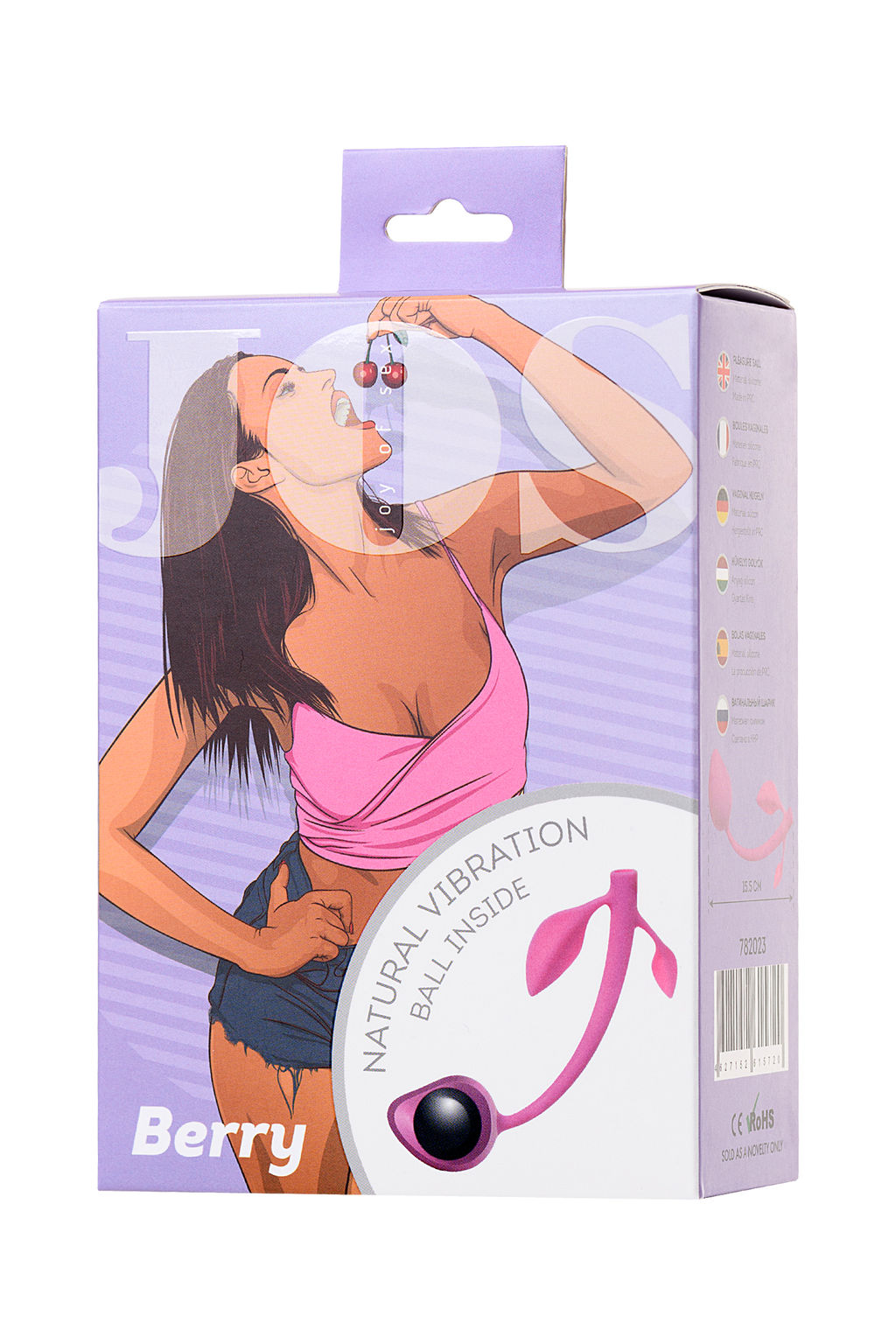 Вагинальные шарики JOS BERRY, силикон, розовый, 15,5 см  фото 5