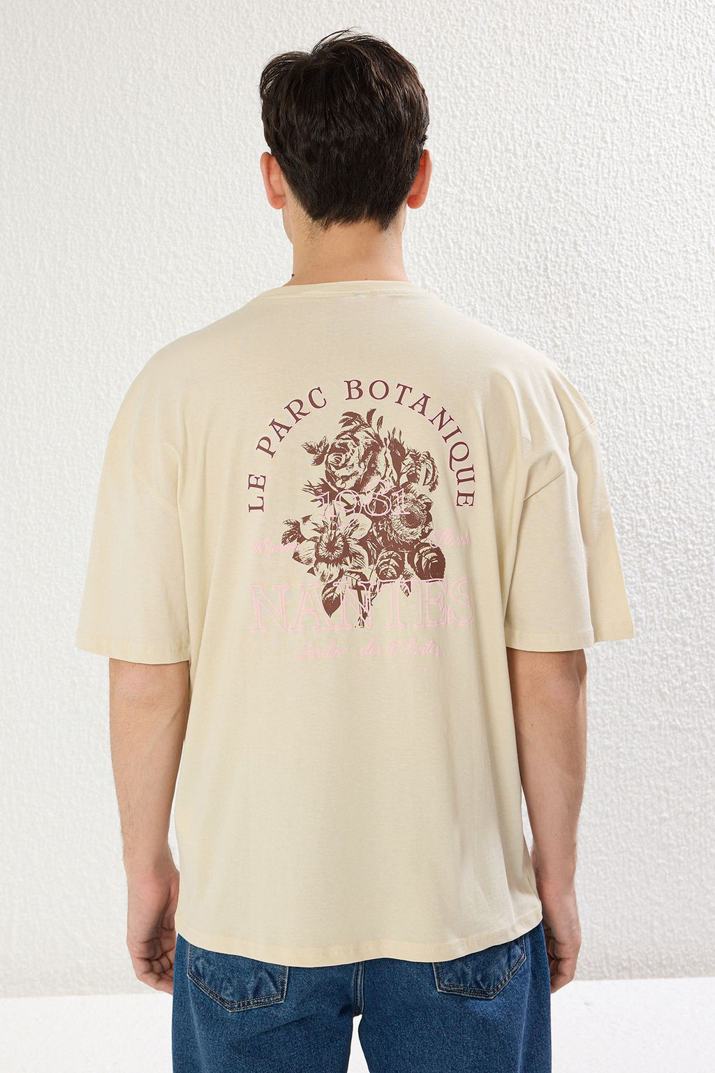 TRENDYOL MAN Lacivert Oversize/Genis Kesim S?rt Kabar?k Yaz? Bask?l? %100 Pamuklu T-shirt TMNSS24TS00052 - Trendyolmilla фото 20
