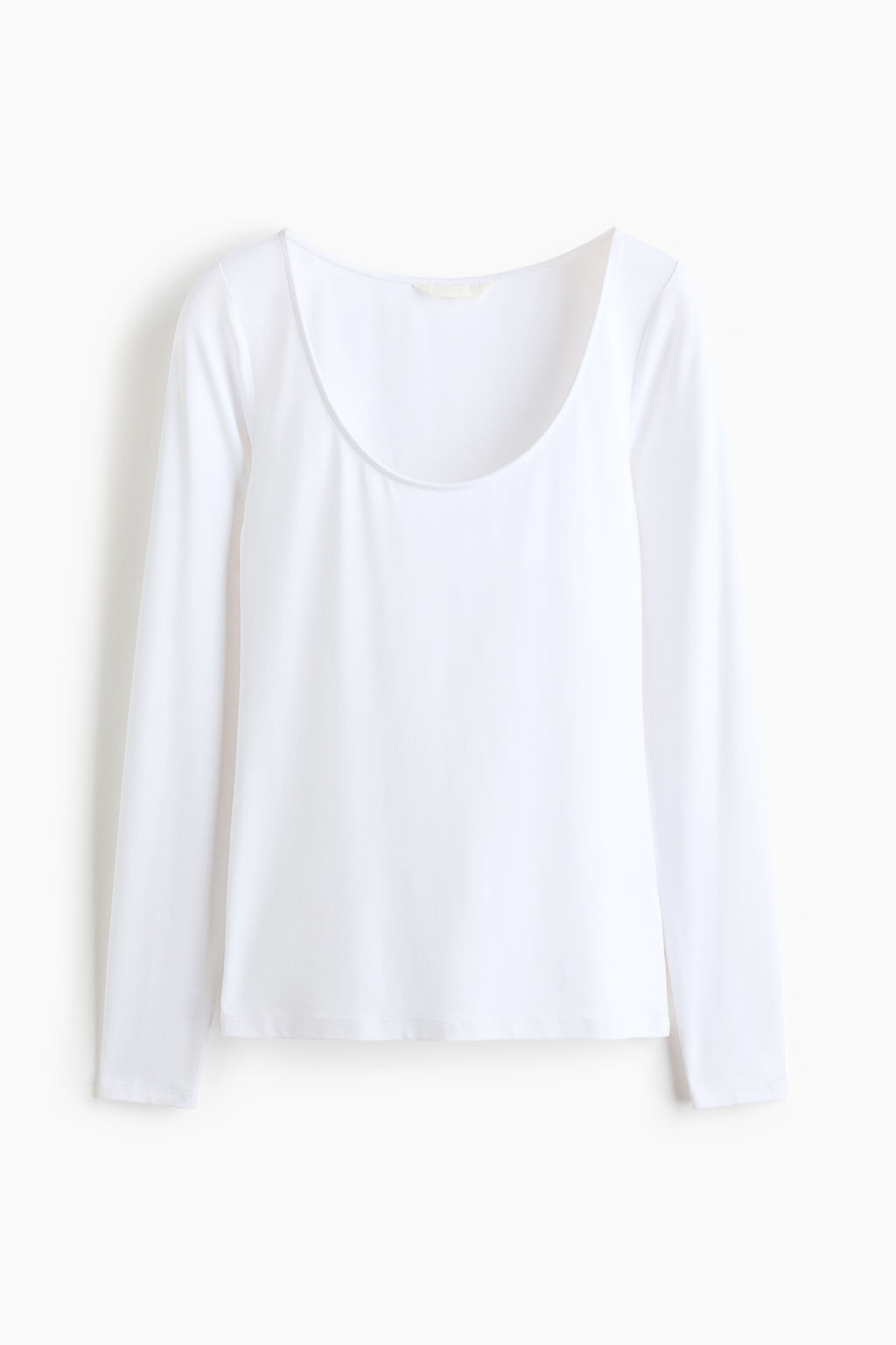 Camiseta de manga larga con escote en U