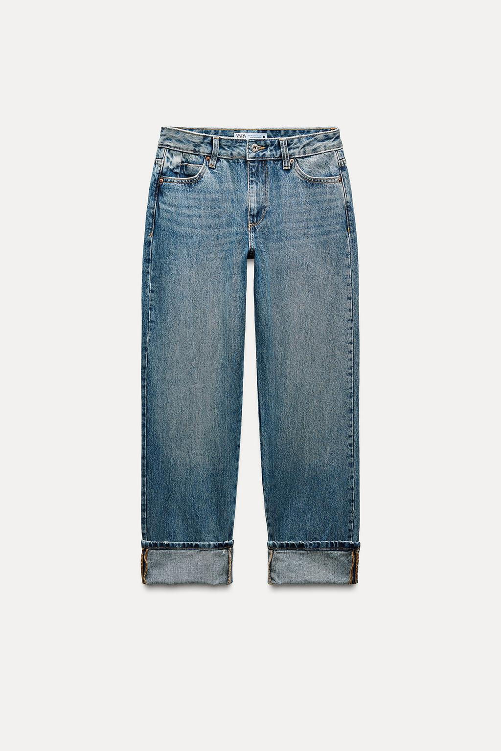 JEANS Z1975 STRAIGHT HIGH WAIST TURN-UP HEM - Zara фото 10