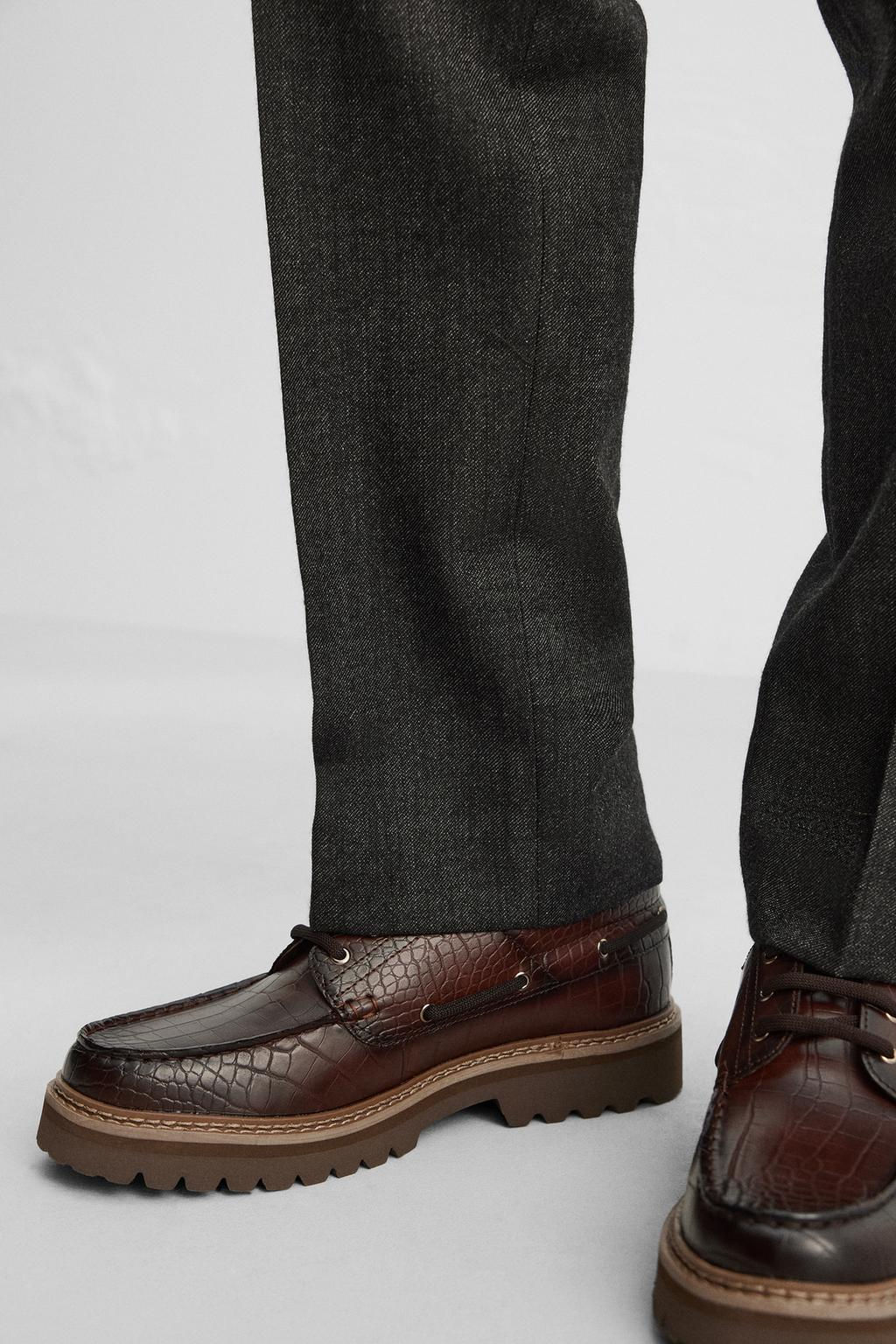 CROCODILE-EFFECT BOAT SHOES - Zara фото 4