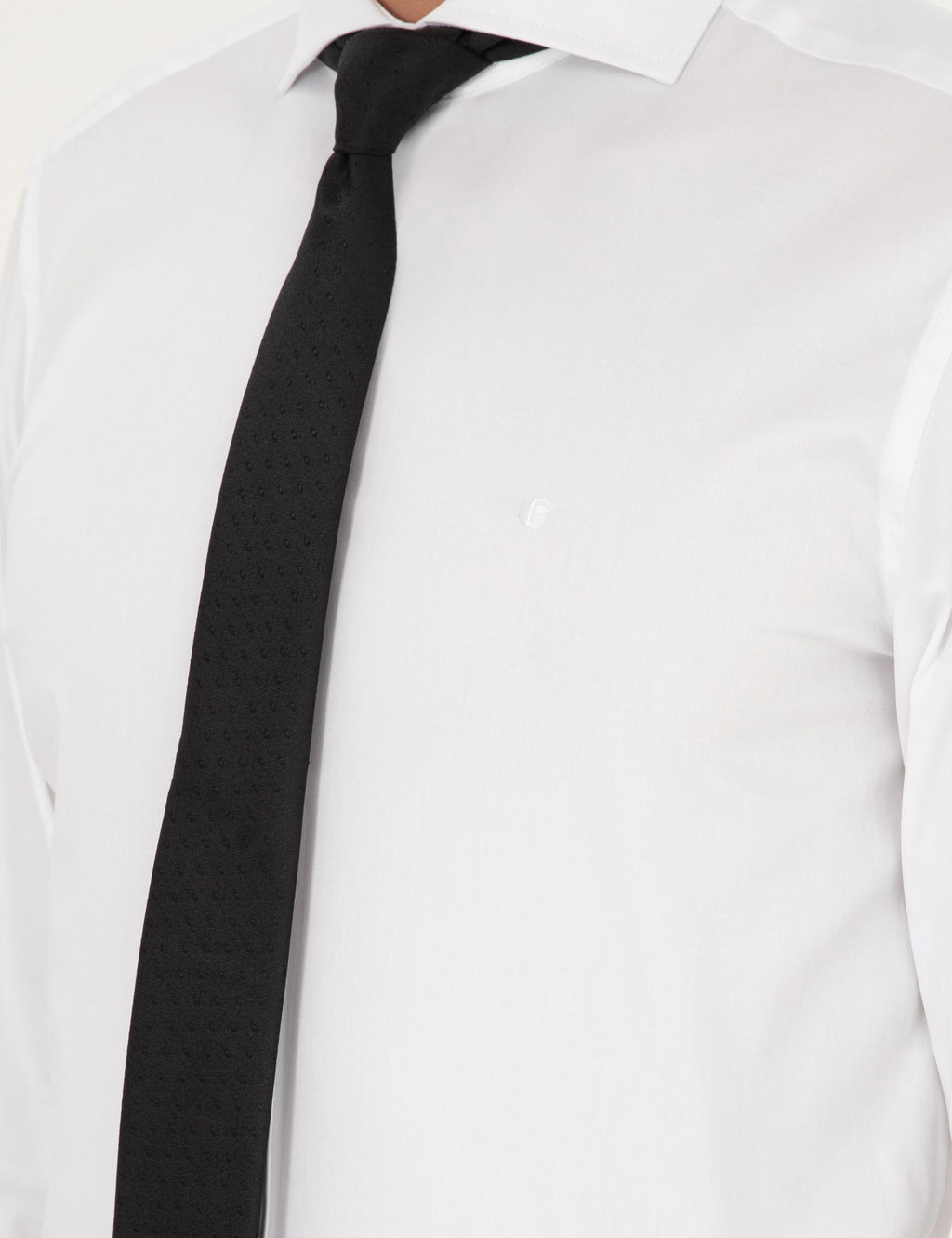 Белая классическая рубашка приталенного кроя с итальянским воротником - Cacharel фото 7