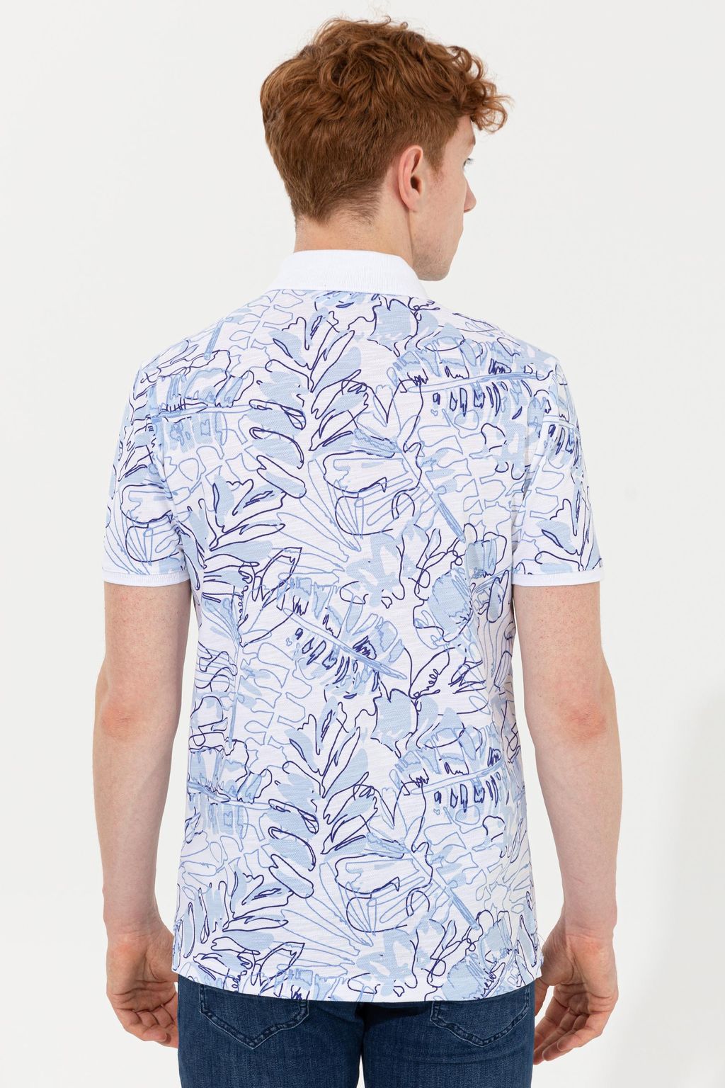 U. S. Polo Assn Мужская синяя футболка с воротником-поло - U.s. polo assn фото 5