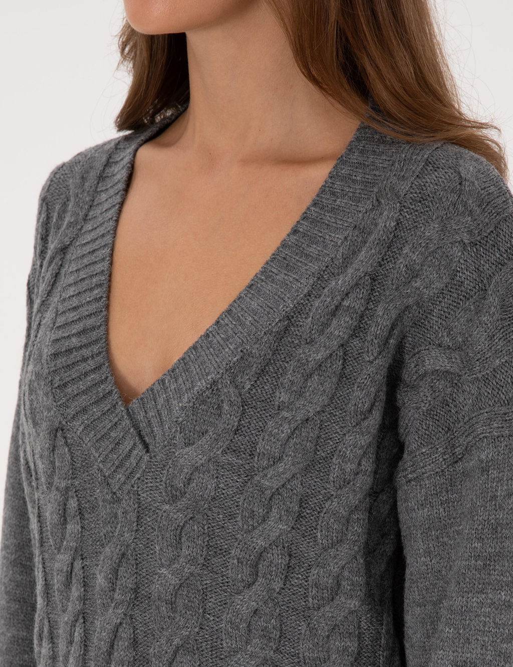 Gri Melanj Comfort Fit Kazak - Pierre cardin фото 7