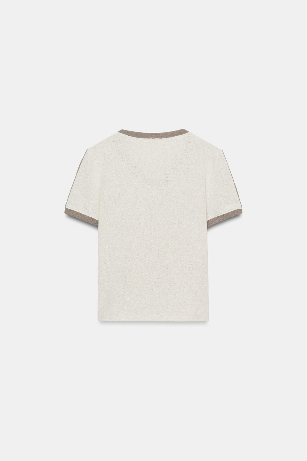 CAMISETA R?STICA CONTRASTE / Crudo / Beige - Zara фото 6