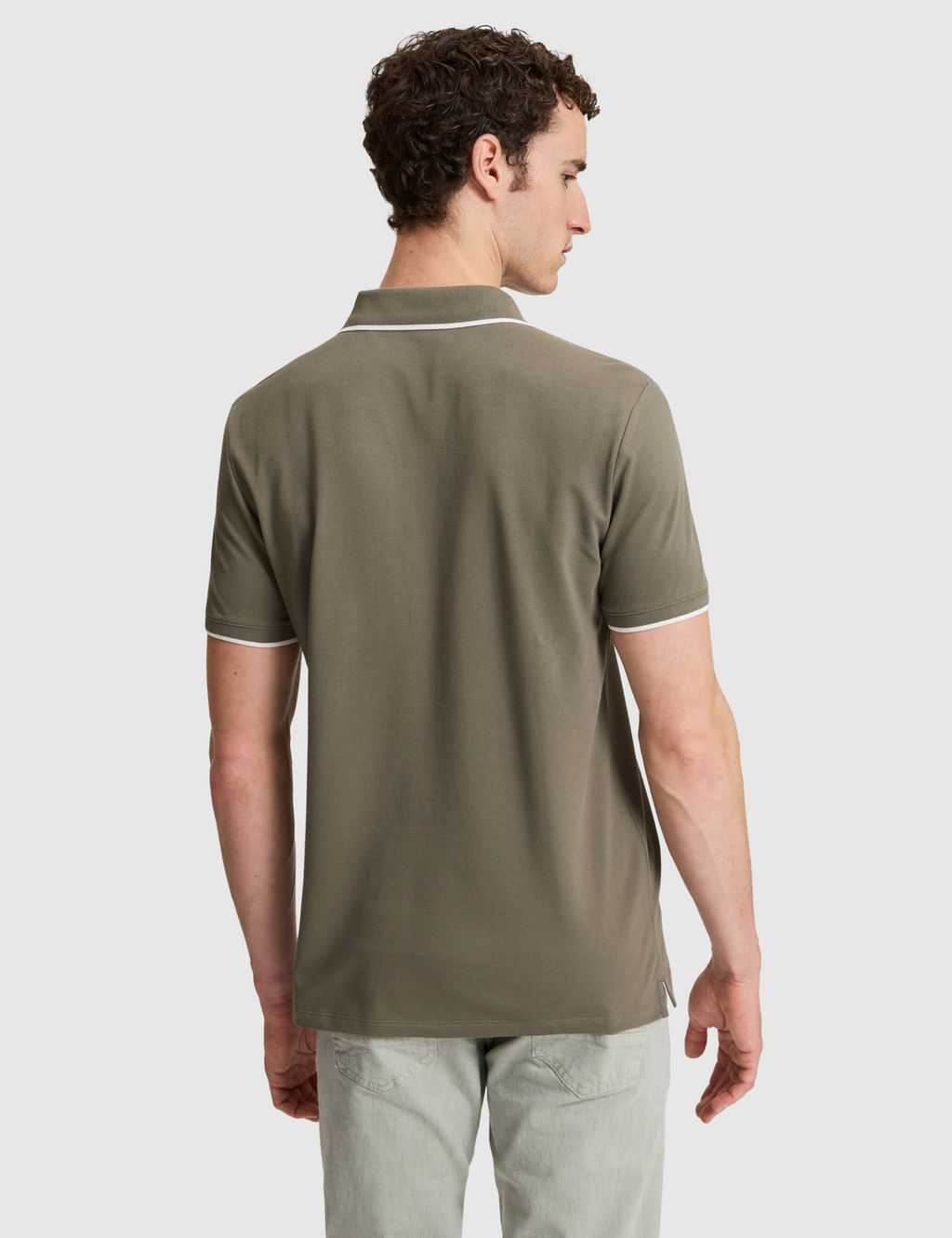 Haki Slim Fit %100 Pamuk Apa_ Yaka Ti__rt
