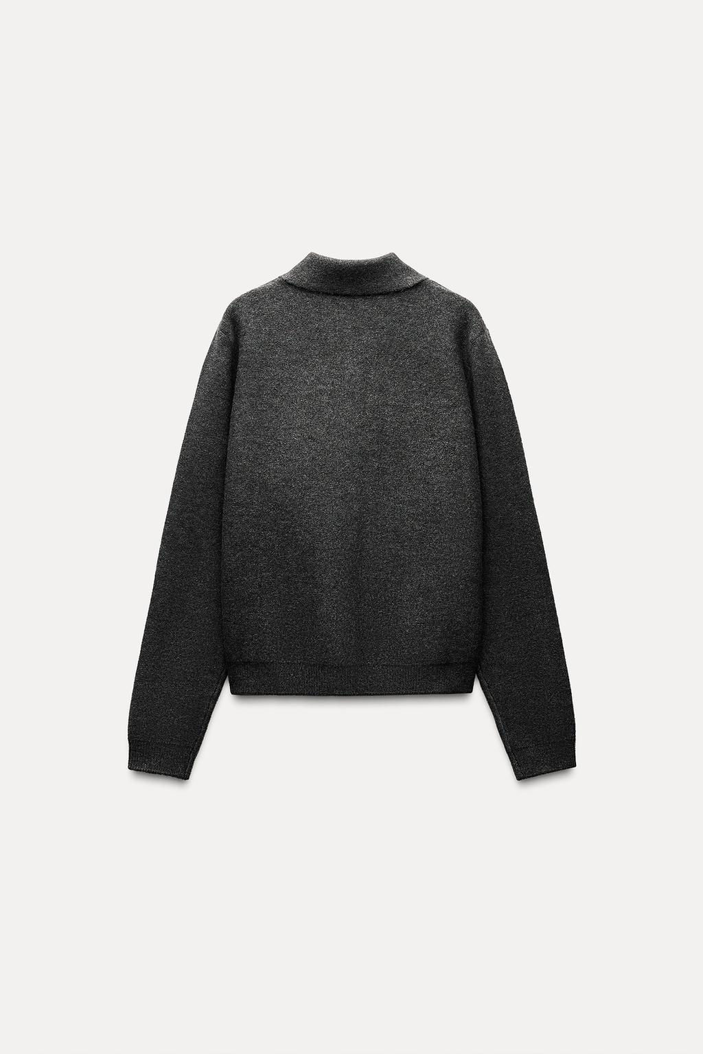 PLAIN KNIT POLO COLLAR JACKET - Zara фото 4