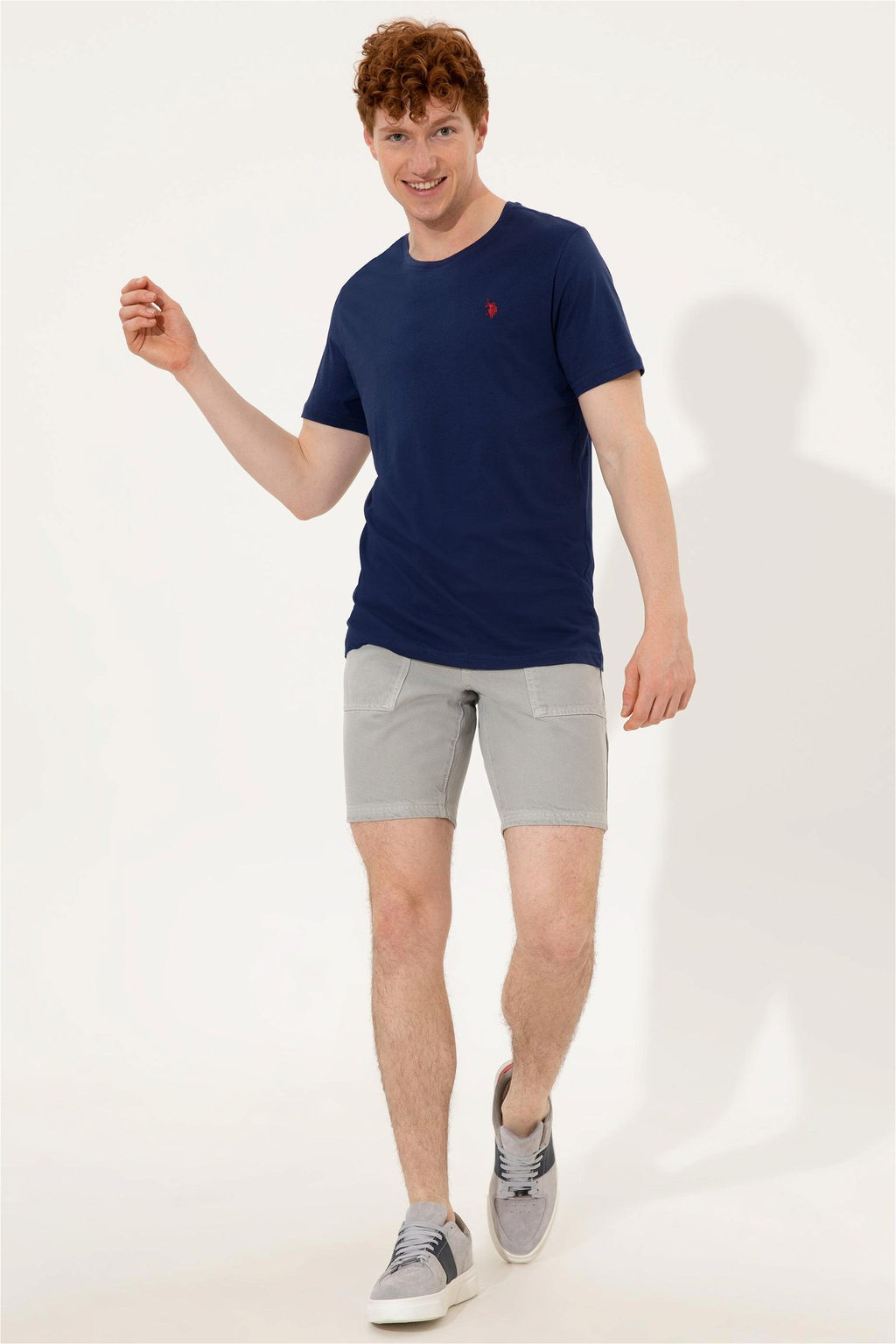 Мужская базовая футболка темно-синего цвета с круглым вырезом Неожиданная скидка в корзине - U.s. polo assn фото 4