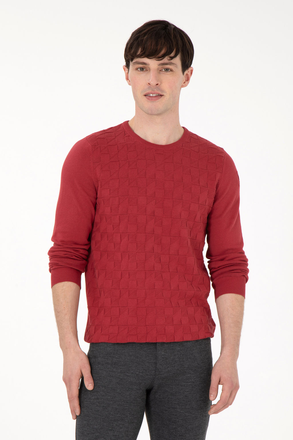 Erkek Slim Fit Bisiklet Yaka Vi_ne Basic Kazak - U.s. polo assn фото 8