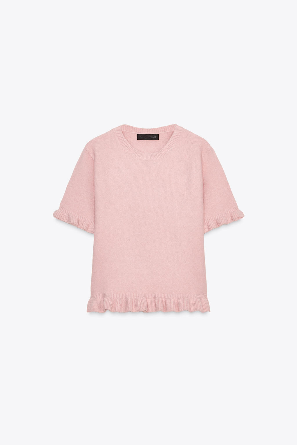 KNIT SHORT SLEEVE SWEATER WITH RUFFLES - Zara фото 5