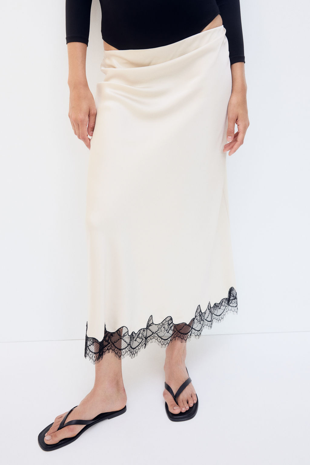 MAMA Falda lencera con ribete de encaje - H&m фото 6