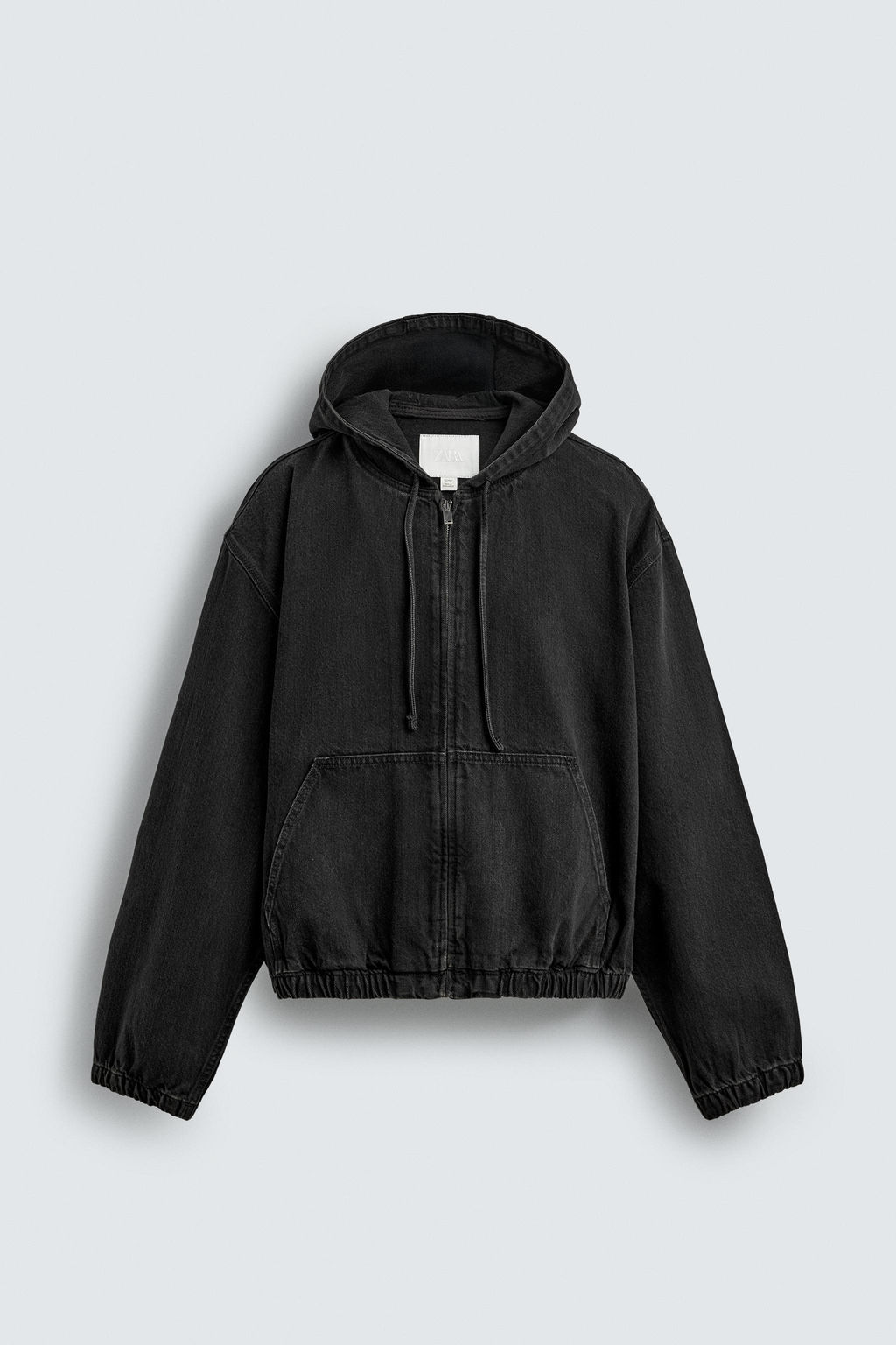 CAZADORA DENIM BORDADO CAPUCHA / Carb?n - Zara фото 7