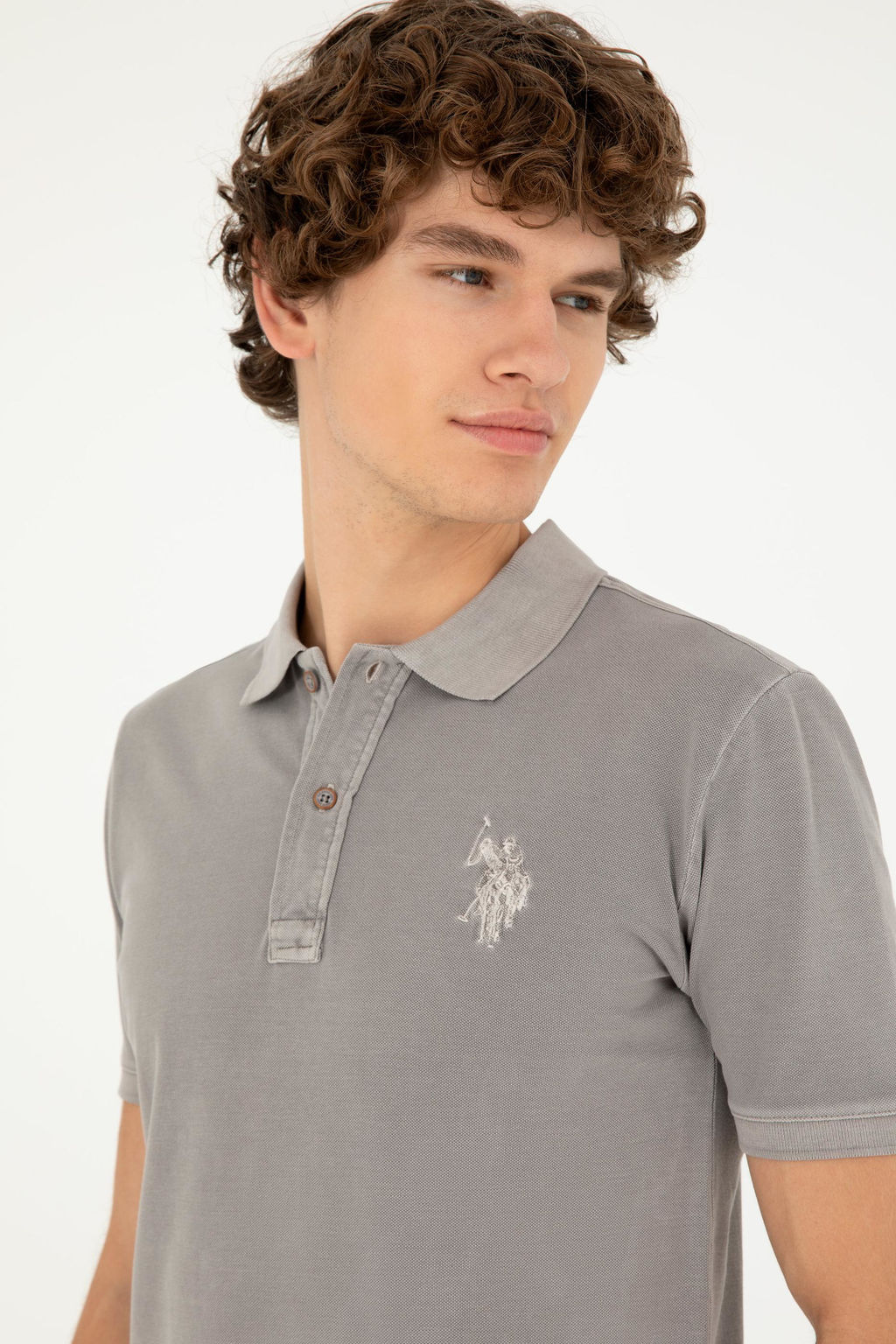 Футболка U.S. Polo Assn темно-серая хлопок  фото 2