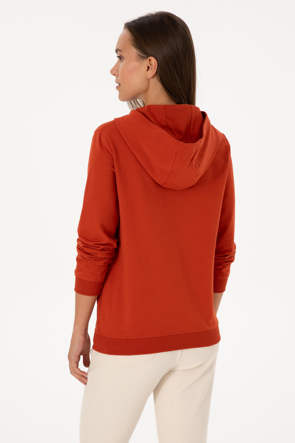 Kad_n Kiremit Sweatshirt Sepette S_rpriz _ndirim - U.s. polo assn фото 5
