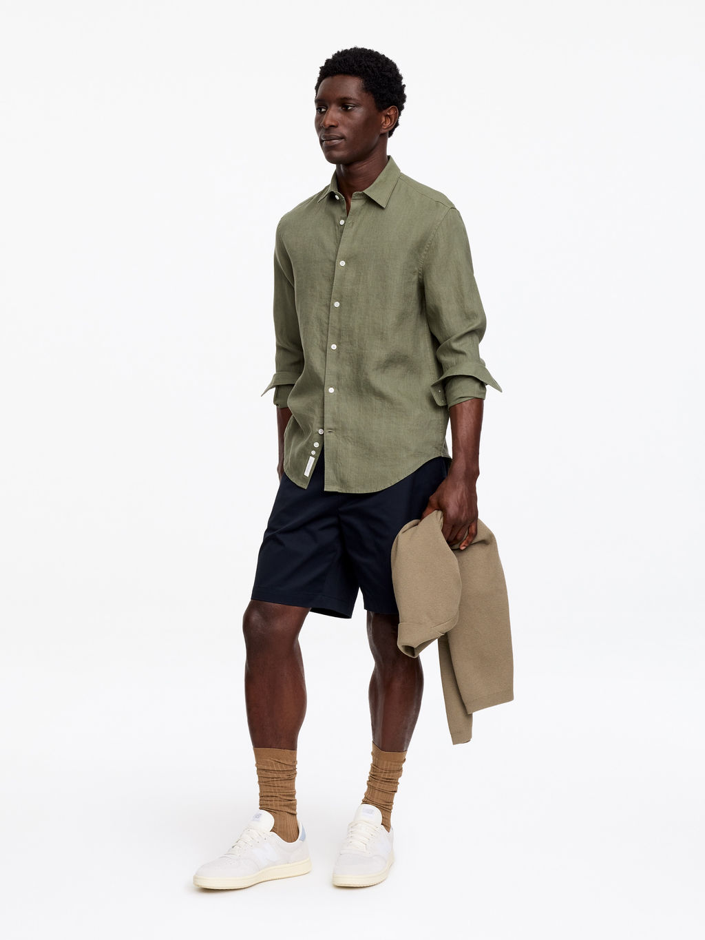 Camisa de lino de corte regular - H&m фото 2