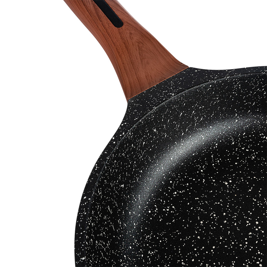 51472 WERNER Сковорода блинная DONO 28,0x2,5 см с индукционным дном, с двухслойным мраморным антипригарным покрытием Pfluon, бакелитовая ручка с покрытием Soft Touch. Материал: литой алюминий. Толщина  фото 5