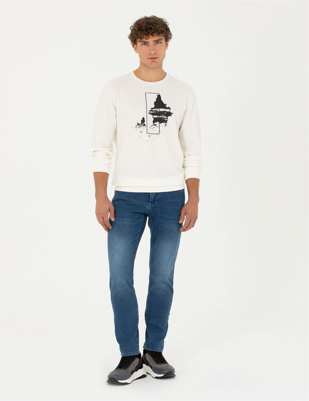 Ekru Regular Fit Sweatshirt - Pierre cardin фото 4