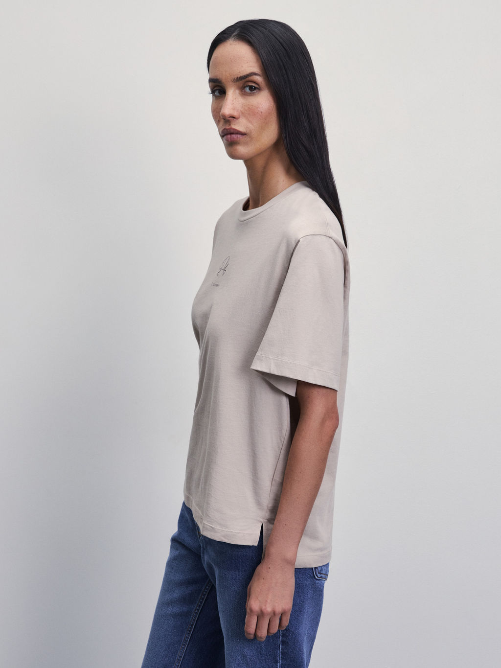 Футболка прямого кроя с принтом / Zarina  фото 4