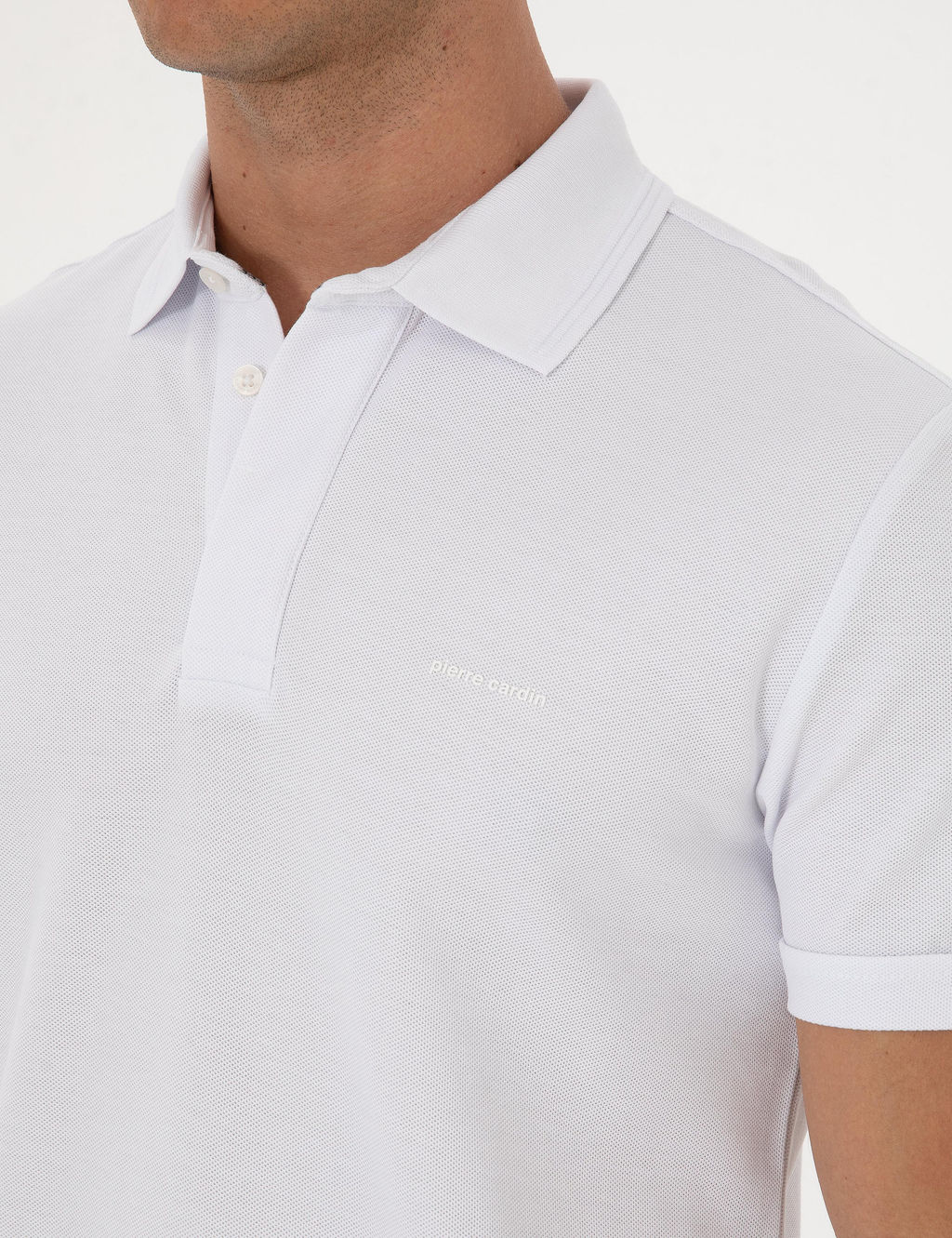 Beyaz Slim Fit %100 Pamuk K_vr_lmaz Amerikan Pike Polo Yaka Basic Ti__rt - Pierre cardin фото 14