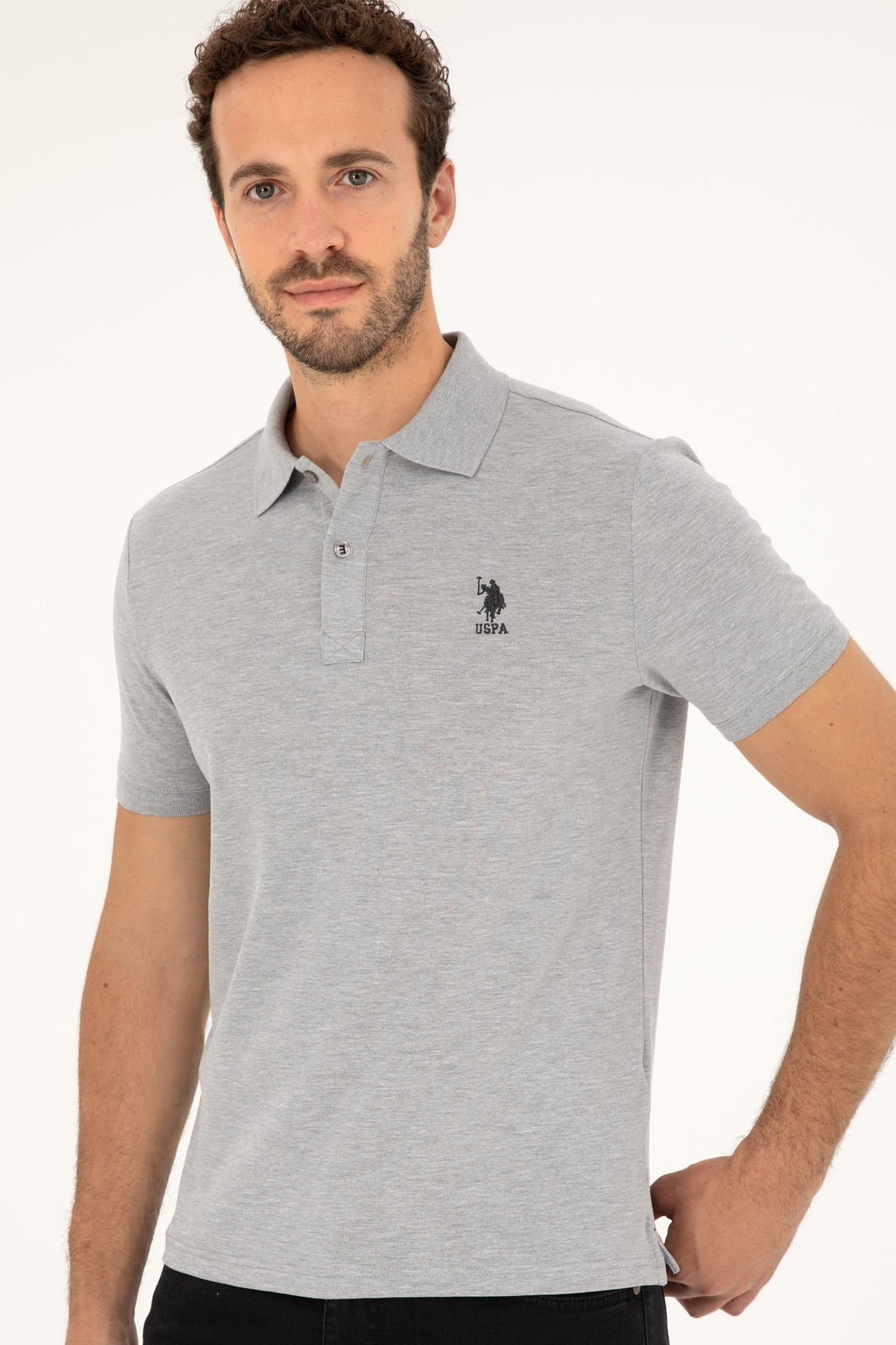 U. S. Polo Assn / Мужская серая меланжевая базовая футболка - U.s. polo assn фото 3