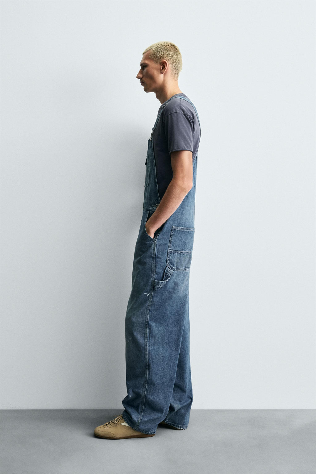 BAGGY FIT DENIM DUNGAREES - Zara фото 4