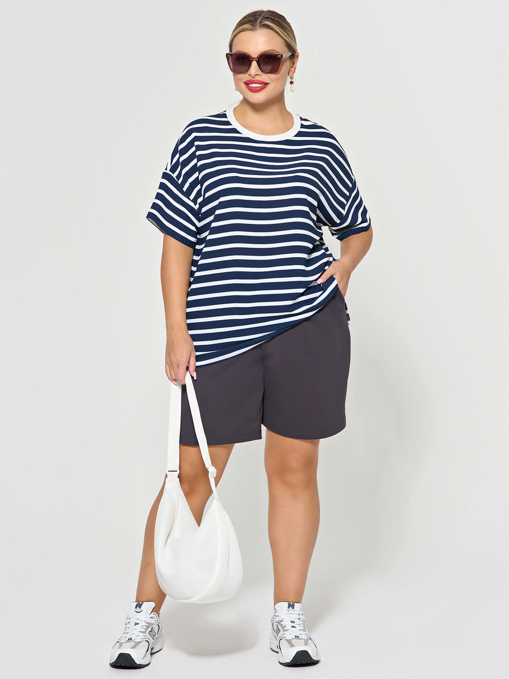 Блузка 0087-29 бело-синий