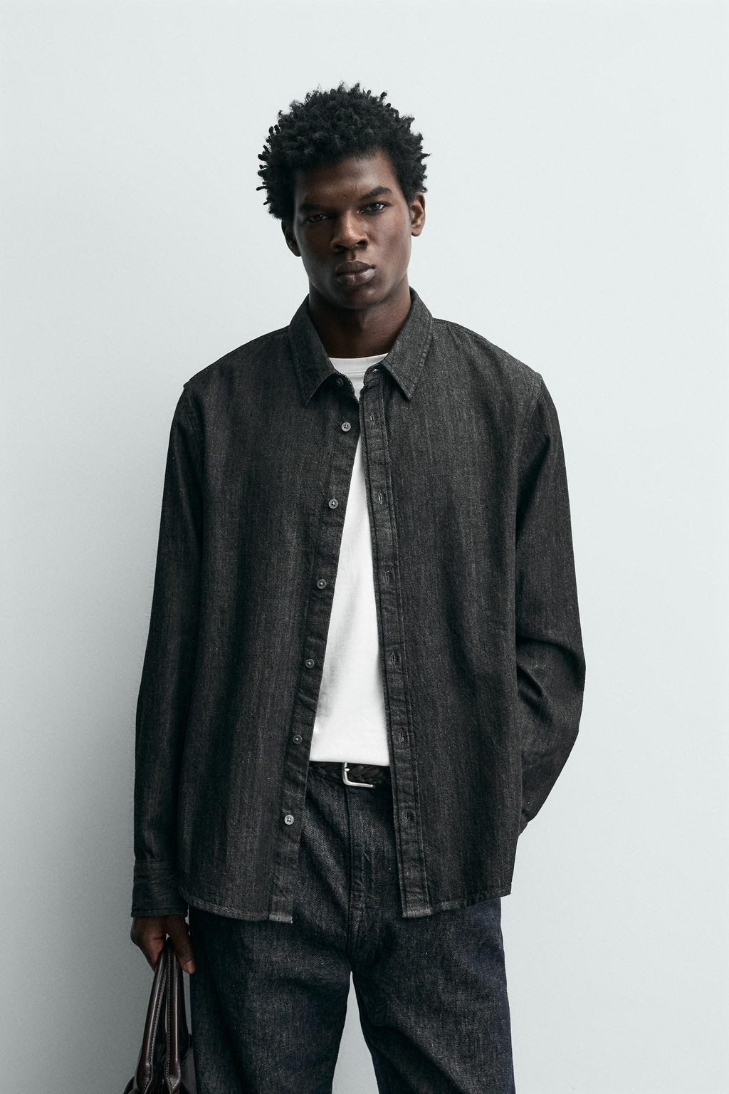 CAMISA RELAXED FIT DENIM / Negro - Zara фото 2