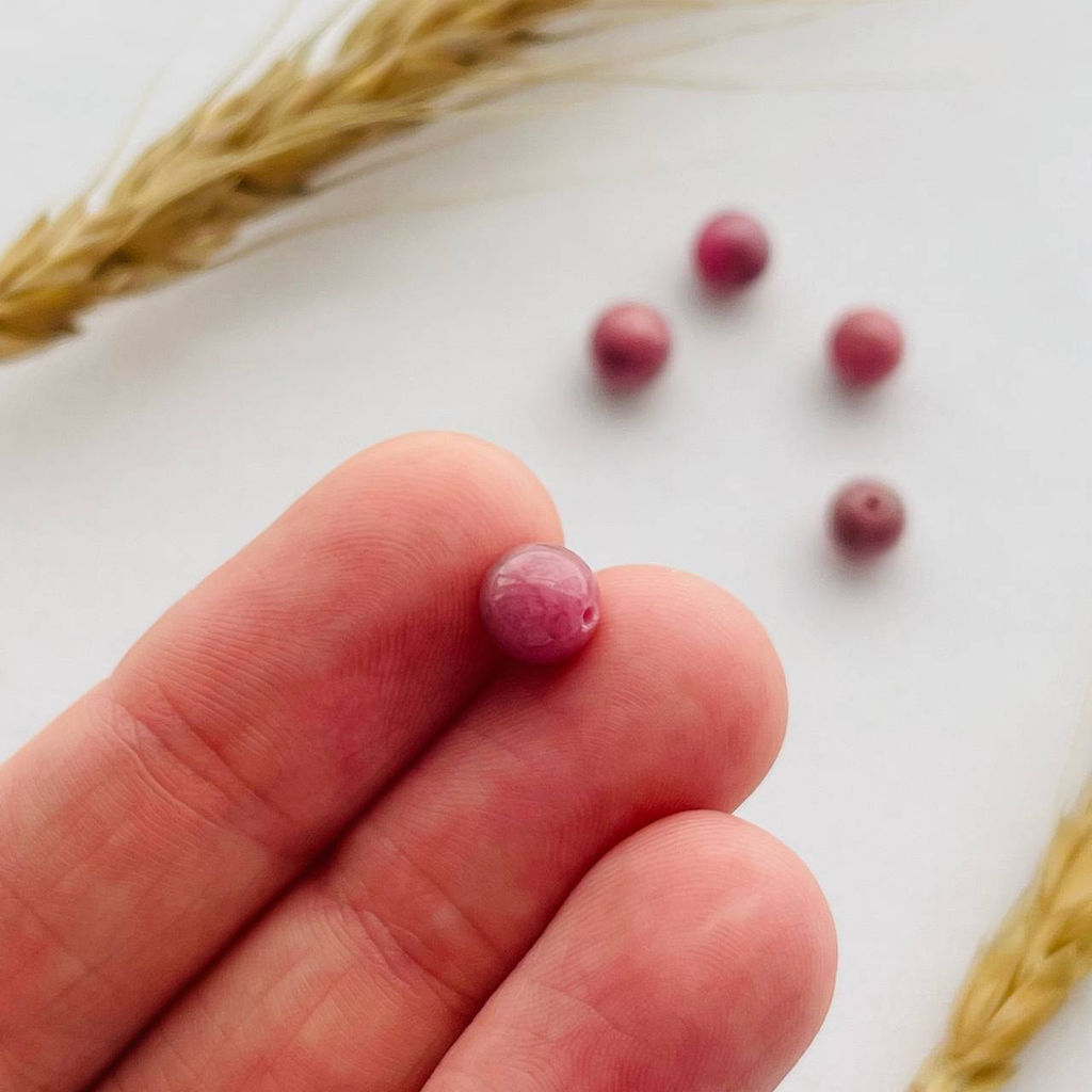 Бусины для украшений из Родонита (5 шт)