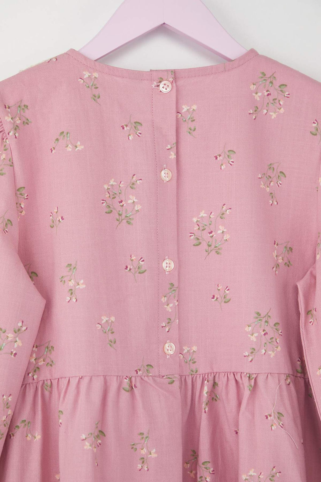 Gul Kurusu Pamuklu K?z Cocuk Midi Boy Bebe Yaka Dokuma Elbise TKDAW25EL00029 - Trendyolmilla фото 3