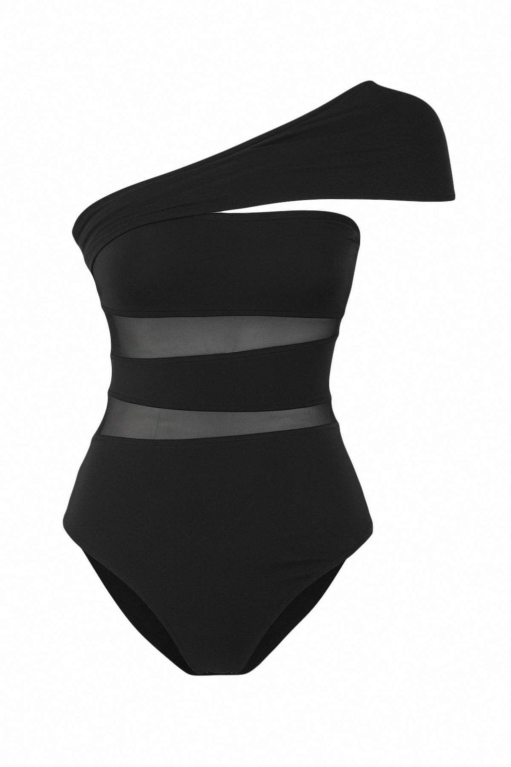 Trendyolmilla Siyah Capraz Tek Omuz Tul Detayl? Mayo TBESS25MA00128  фото 5